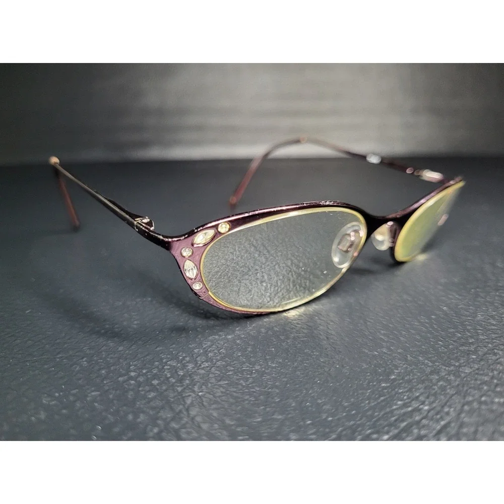 Tura MOD 851 Women Oval Crystals Purple Gray glasses‎ Not Sure Of Prescription